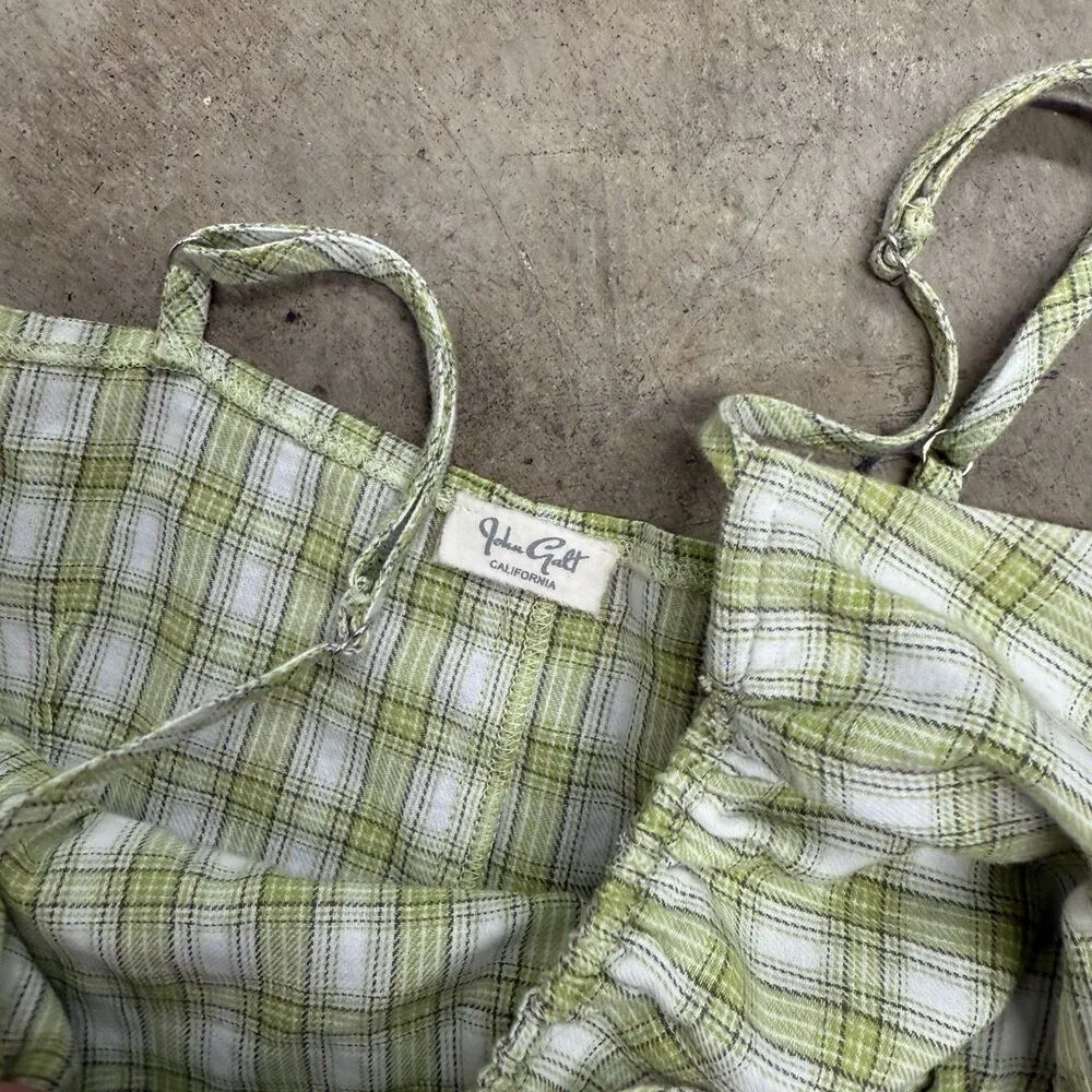 Brandy Melville Jennifer green plaid mini sun dress - Image 4