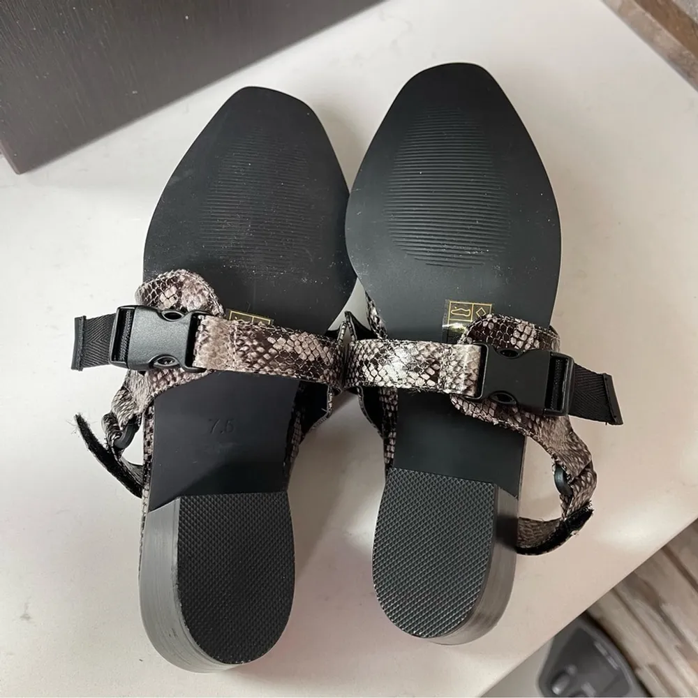Rebels Slingback Mule Reptile Snake Print Gray Sz 7.5 NWT - Image 14