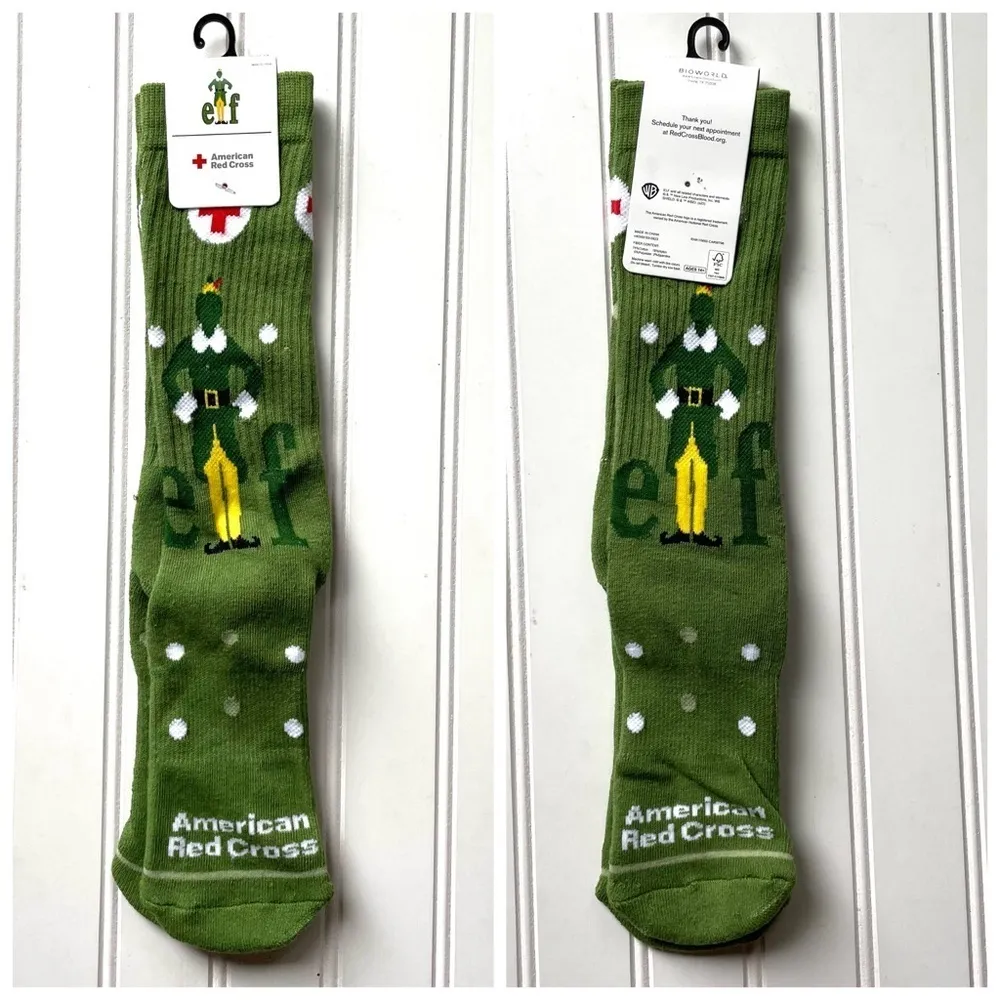 Blood donation Elf Movie Crew Socks Green Size OSFM Unisex - Image 8