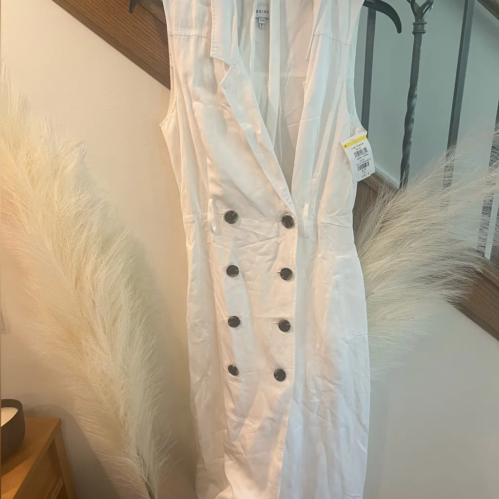 Reiss Dana Linen Blend Midi Dress - Image 4