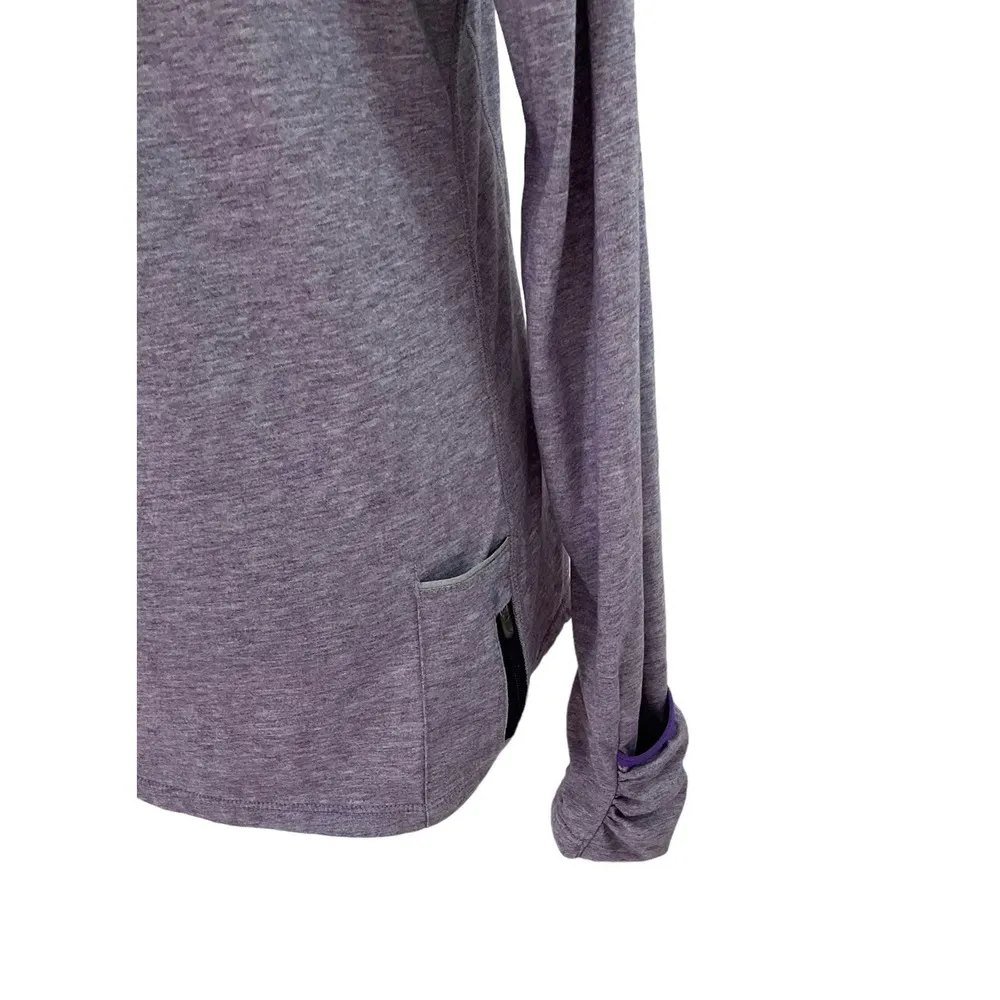 Nike Purple Dri-fit Running Athletic Top Hoodie Thumb Hole Insert Size M | 42-11 - Image 7