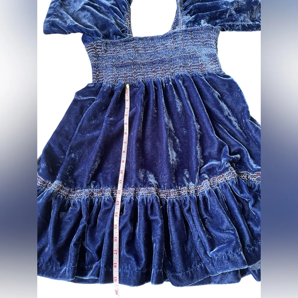 Free People Navy Velvet Backless Dress - Image 12