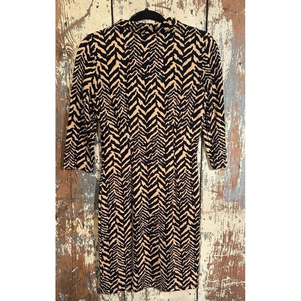 J. McLaughlin Terin Sheath Dress, Black Beige size XS - Image 4