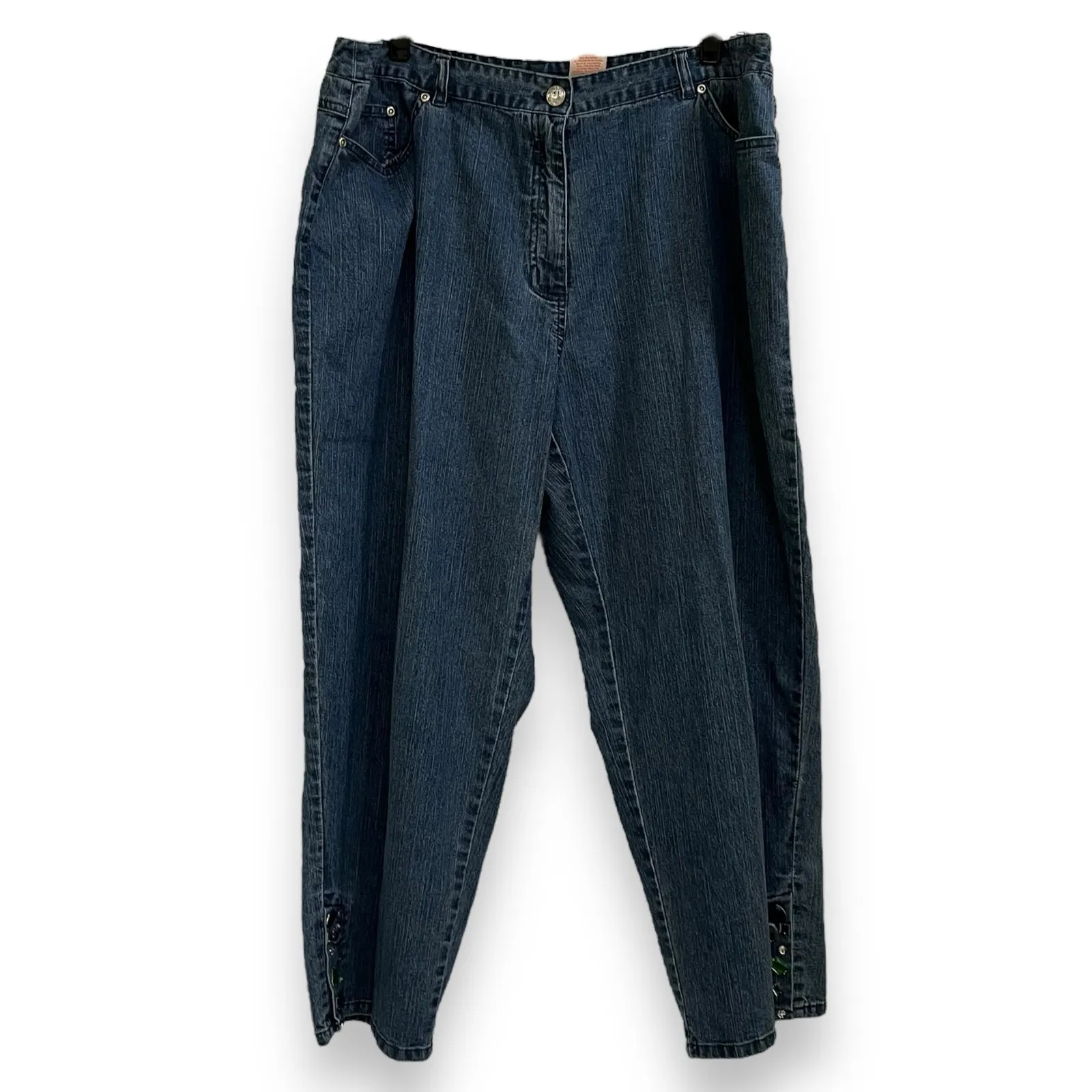 80s 90s Vintage Hearts of Palm rhinestone embellished denim jean suit Blue Size undefined - Image 4