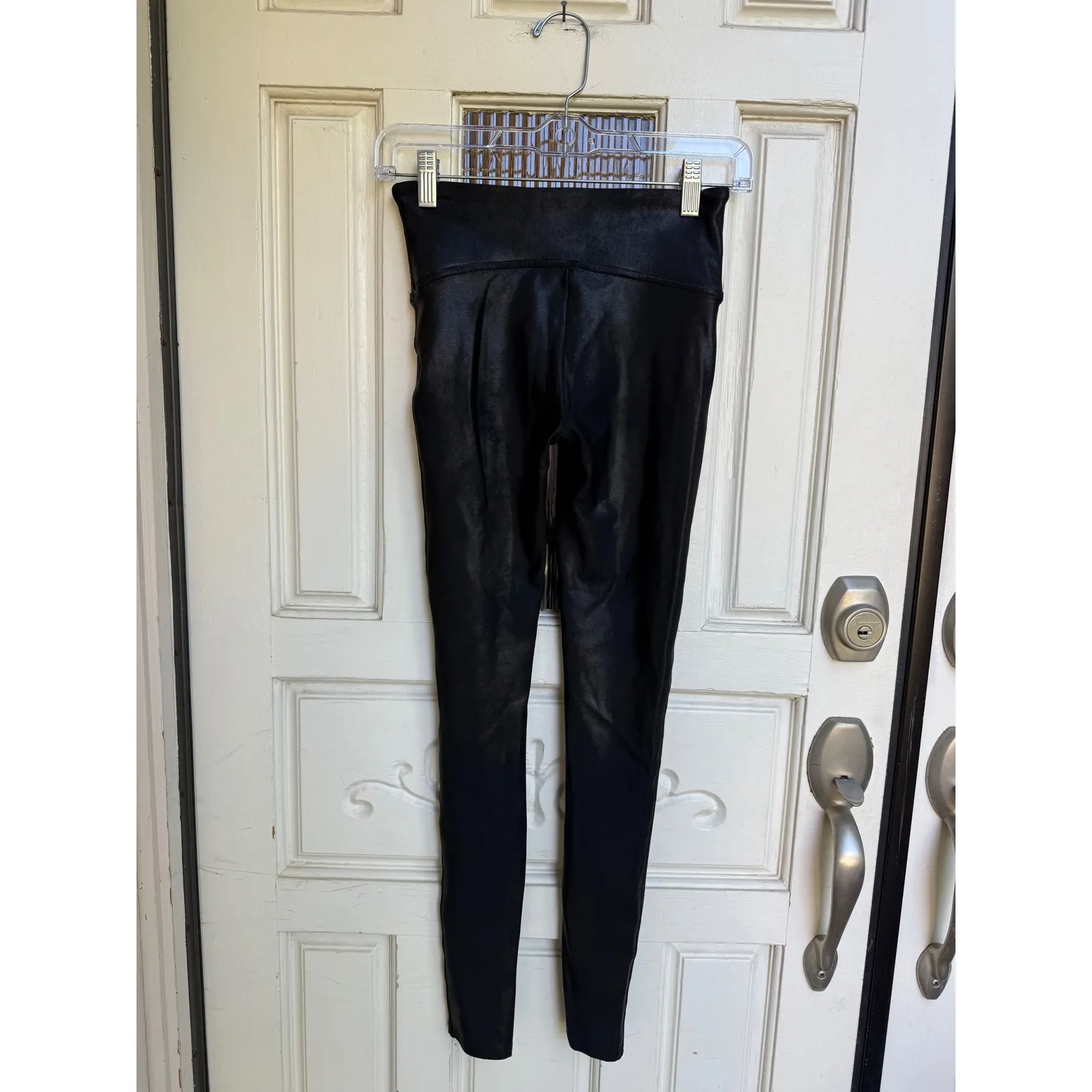 Spanx Faux Leather Leggings High Waisted Black Size Small Petite Pants Tights‎ - Image 2