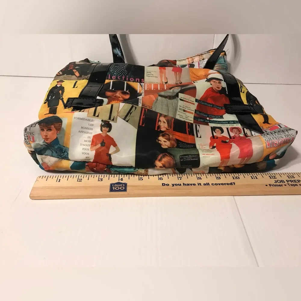 Vintage ELLE magazine cover tote fabric bag shoulder bag - Image 6