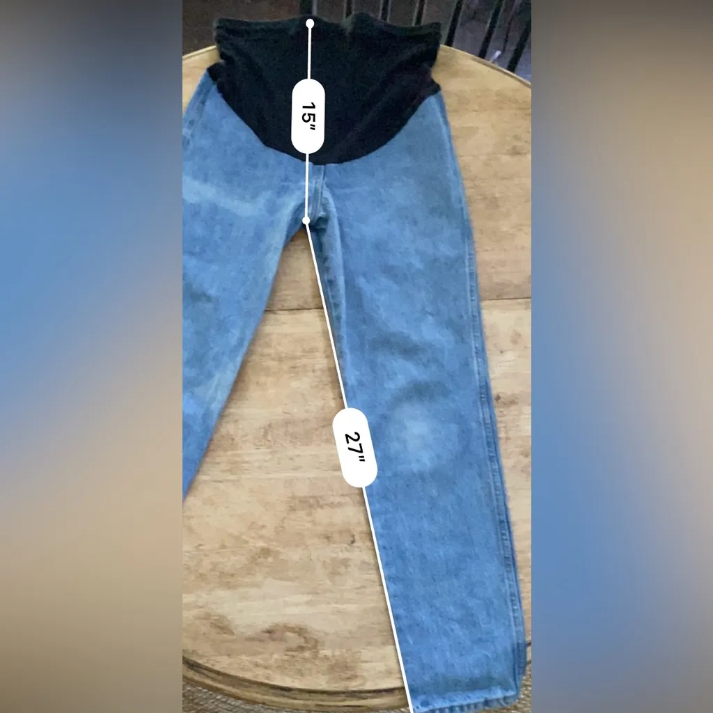 Vintage A Pea‎ In The Pod Maternity Size P Travis Light Wash Denim Jeans - Image 9