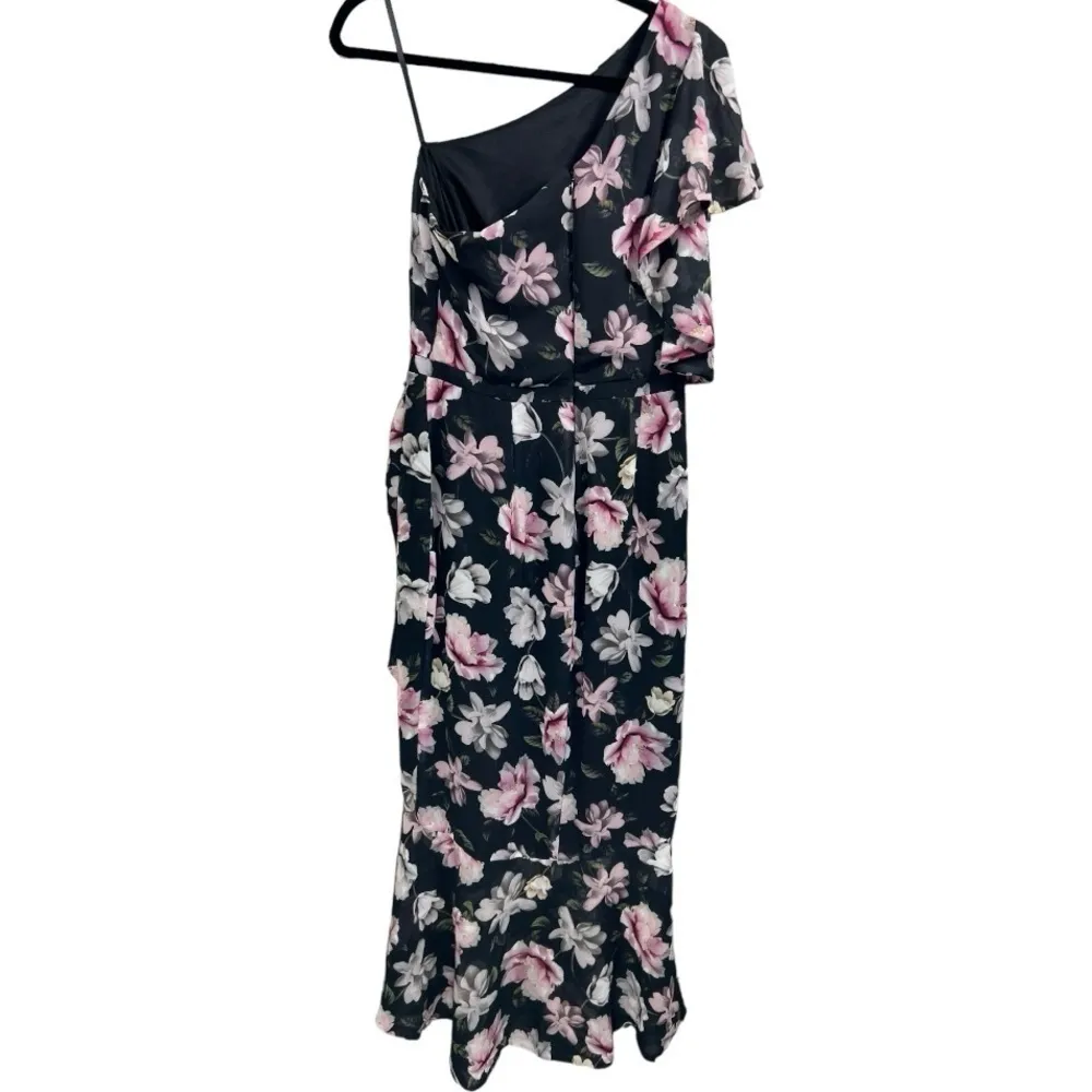 NWT Aqua One Shoulder Floral Midi Dress Size 4 Feminine Formal‎ Special Event - Image 6