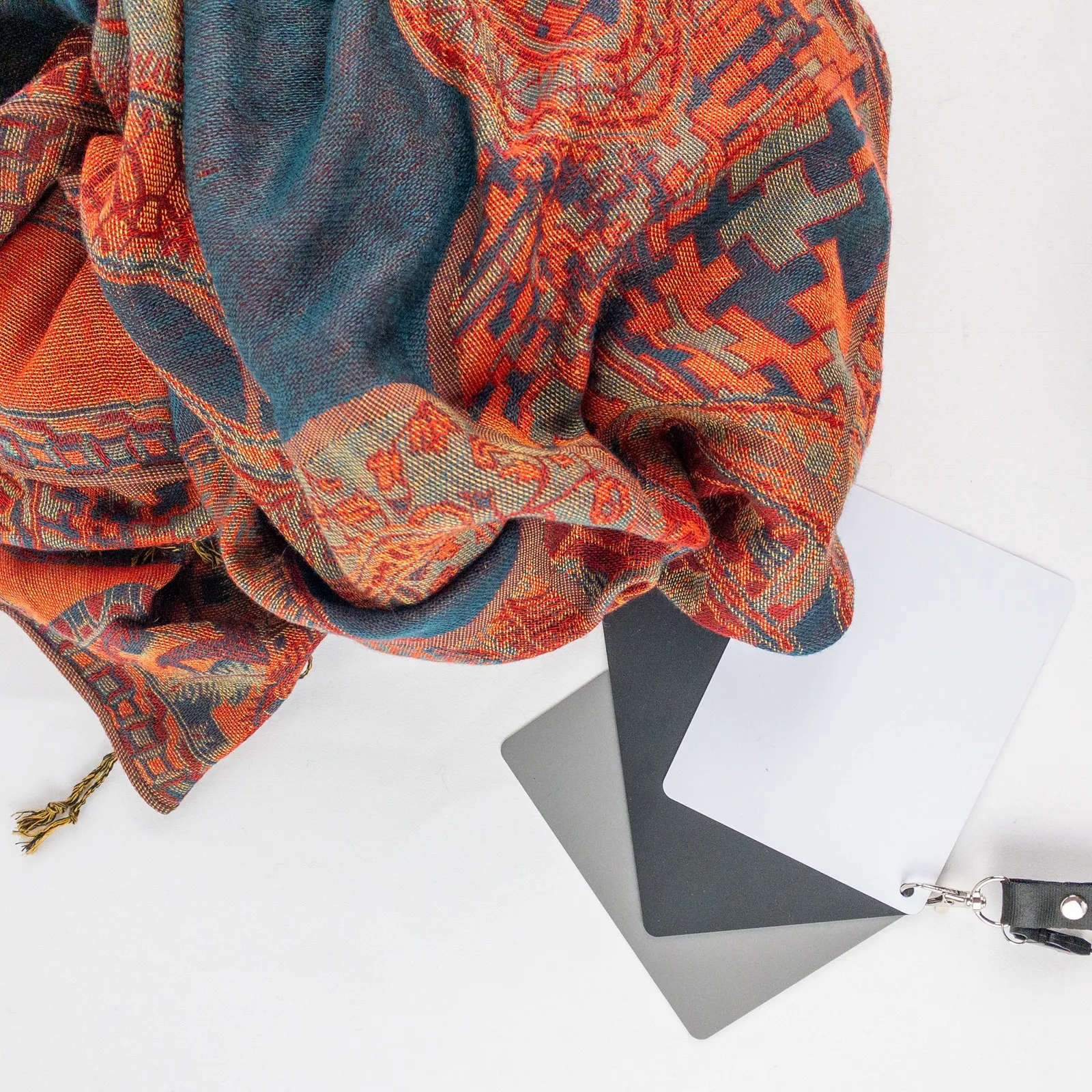 Pashmina Multicolor Red Green Blue Paisley Scarf Womens One Size - Image 14