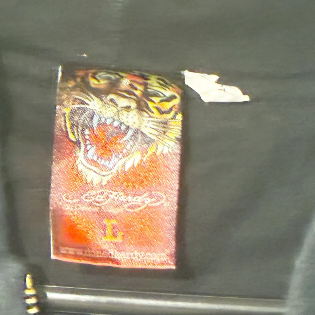 Ed Hardy Black Love Kills Slowly Tattoo Print Full Zip Hooded Sweatshirt Large - Image 3