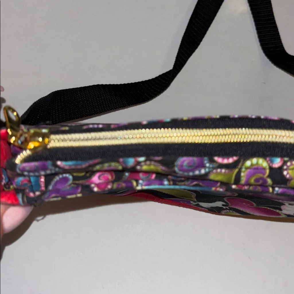 CAT A TUDE MULTI COLOR AND VIBRANT RED FABRIC POCKETBOOK BLACK WITH WHITE CATS - Image 7