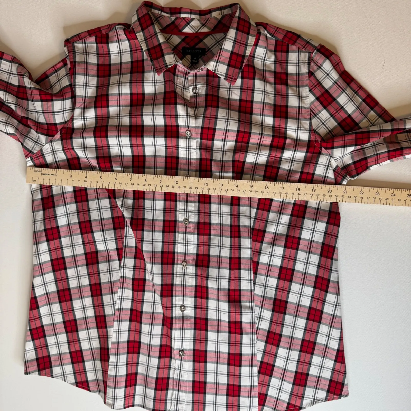 Talbots Womens Perfect‎ Shirt Sz 14 Plaid Button Down Long Sleeve Career Casual - Image 12