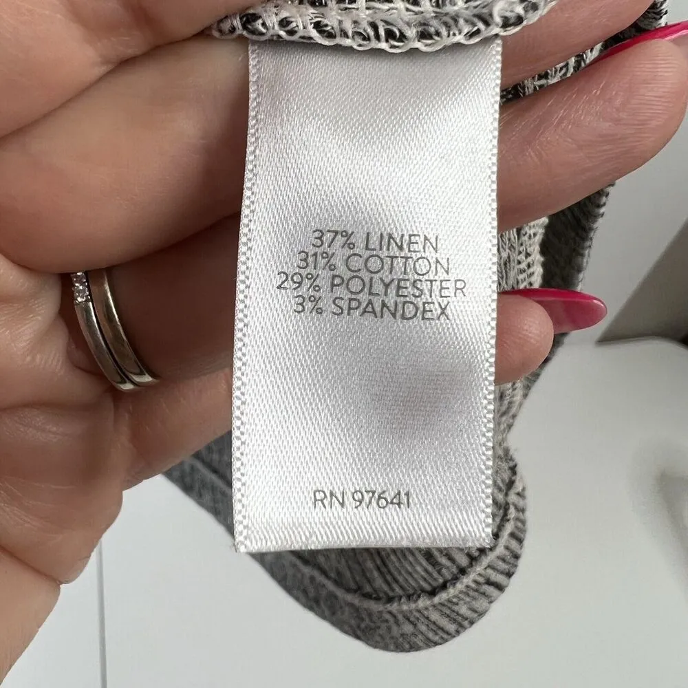 J. Jill Pure Jill Sz PS Petite Dress Linen Blend Black Multi Knit V - Image 7