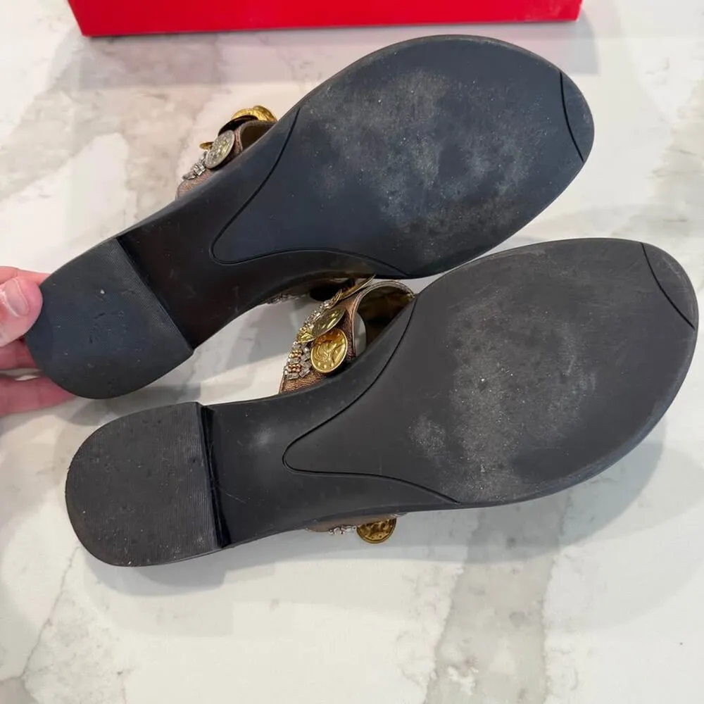 Talbots Leanne Flats Slide Thong Sandals Women’s Size 8M Leather Antique Bronze - Image 7