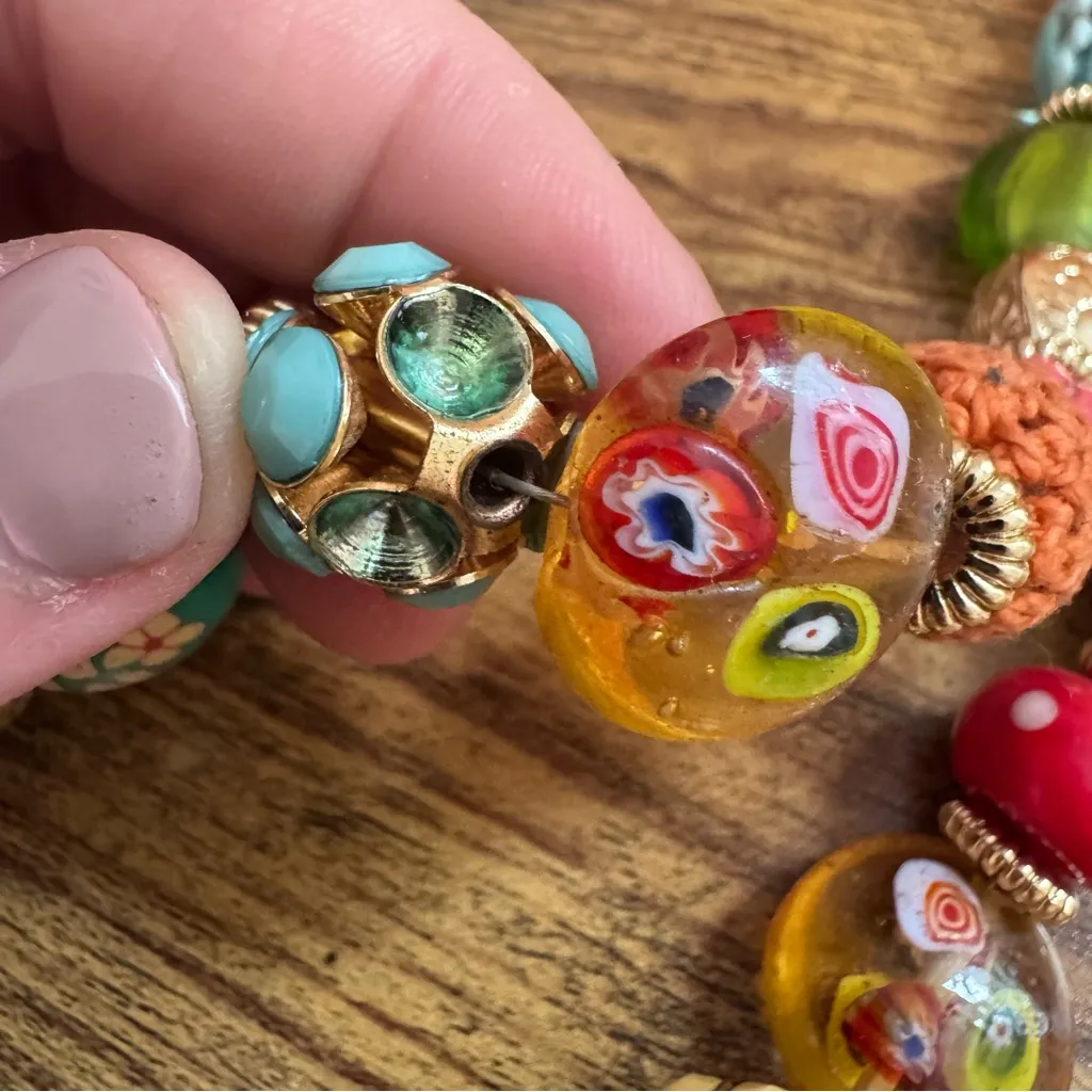 Vintage M. Haskell Bohemian Chunky Mixed Bead Necklace - Image 5