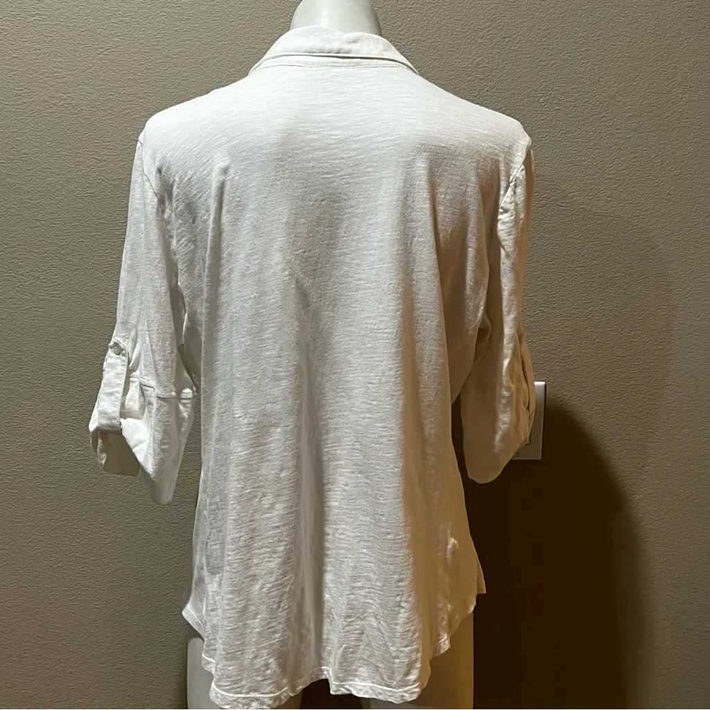 Caslon  white button up collared blouse - Image 7