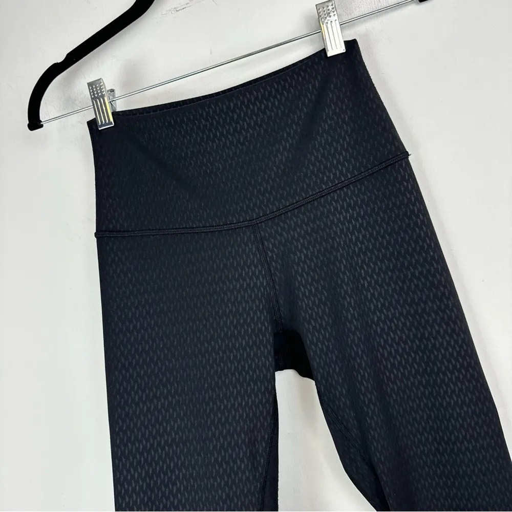 Lululemon Align Crop High Rise Black Leggings Sz 4 Diverge Emboss Nulu - Image 8