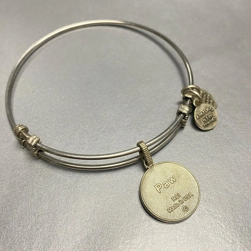 Angelica Dog Paw Print Charm Bangle Bracelet - Image 4