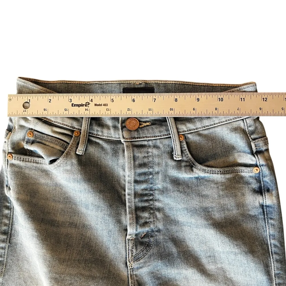 MOTHER The Stunner Ankle Fray Size 24 Hit The Jackpot Light Wash Blue Distressed - Image 13