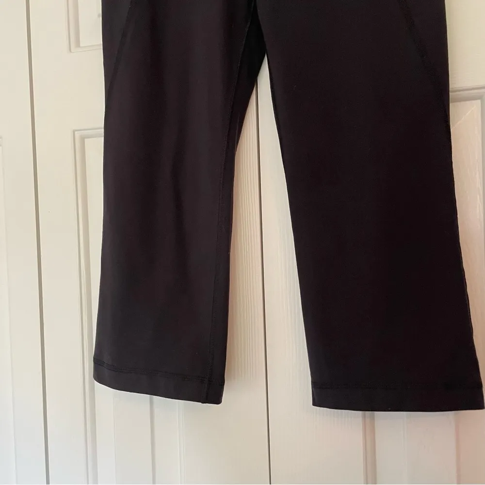 Lululemon Black Gather & Crow Crop Leggings Sz 6 Luon Split Hem - Image 10