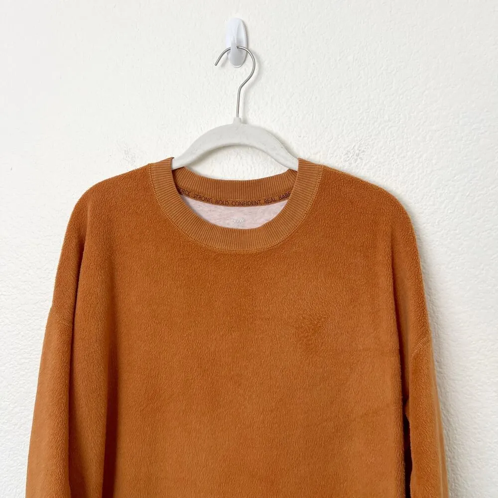 [Aerie] Coziest Oversized Desert Crew Neck Sweatshirt Burnt Orange Size XS - Image 4