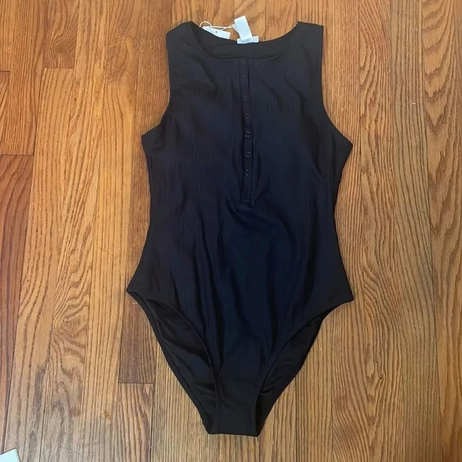 Andie Swim The Malibu One Piece Swimsuit Ribbed Black size L NWT - Image 3