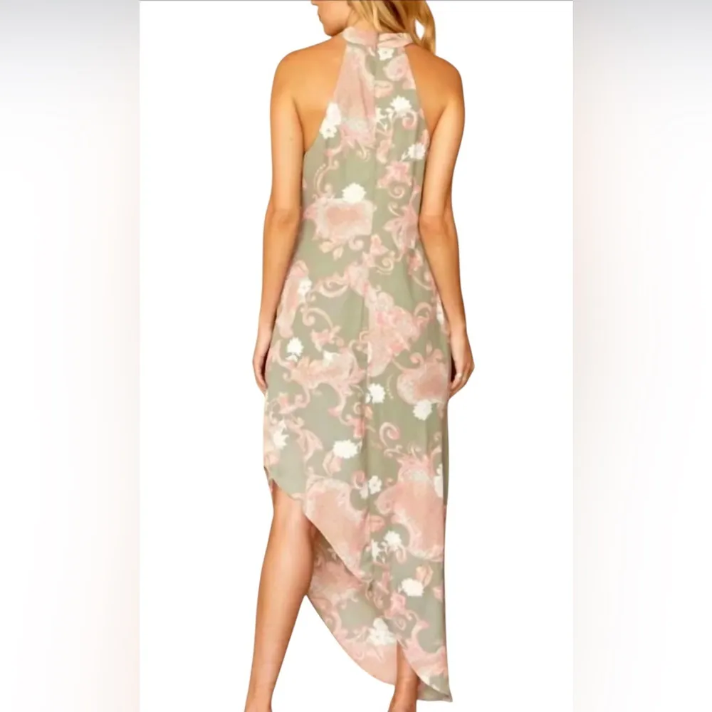 Emily Wonder green pink asymmetrical halter sheath maxi dress size small NWT - Image 12