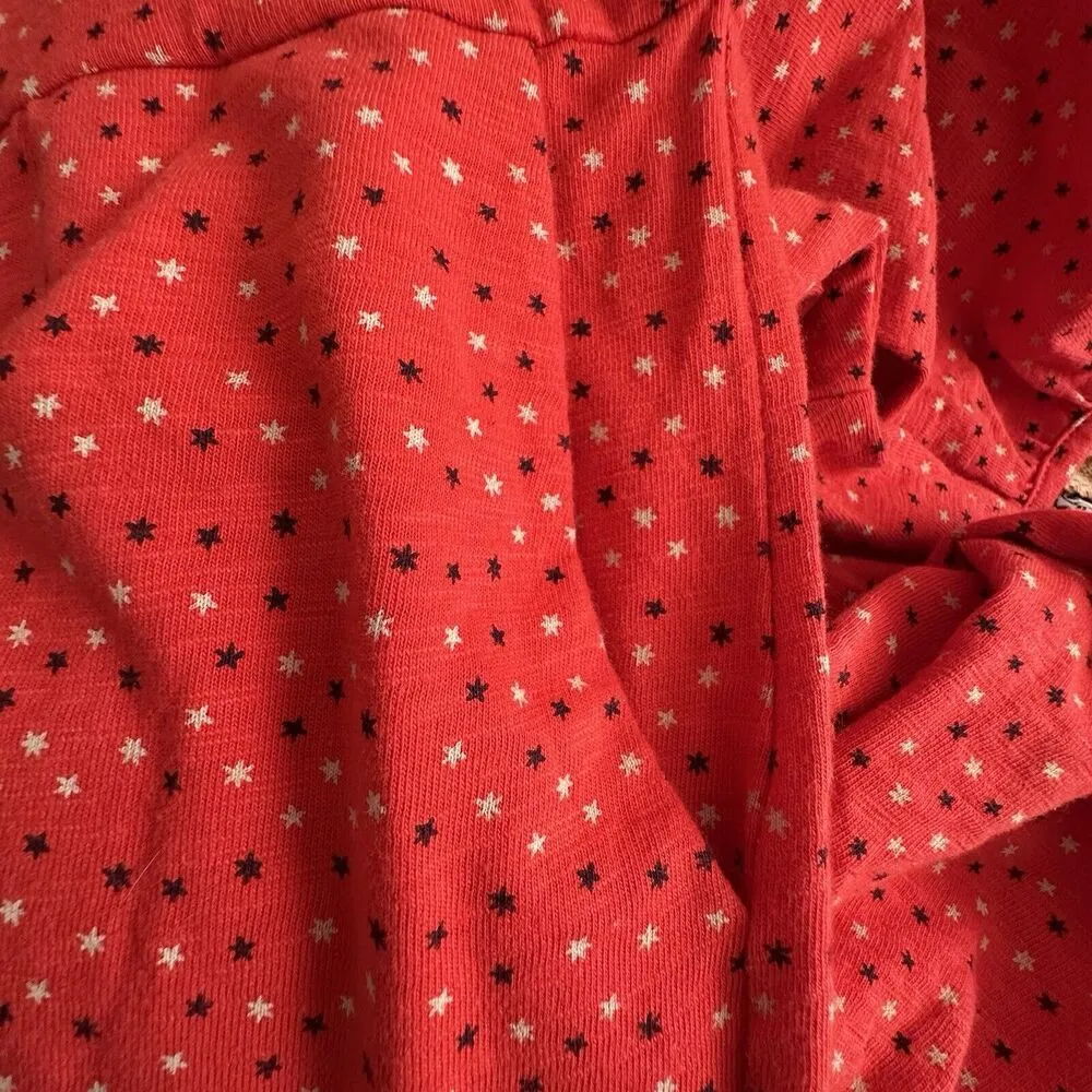 Boden Odelia 2 Dress Stars Print 100% Jersey Cotton Balloon Sleeve Pockets Red - Image 8