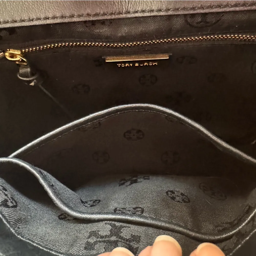 Black Tory Burch Fleming Convertible Bag Quilted Leather Crossbody or Shoulder - Image 8