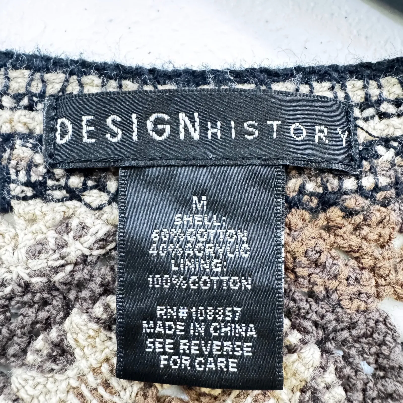 Y2K DESIGN HISTORY Sz M Lace Crochet  Granny Square Floral Tunic fairy ‎ Cottage - Image 2