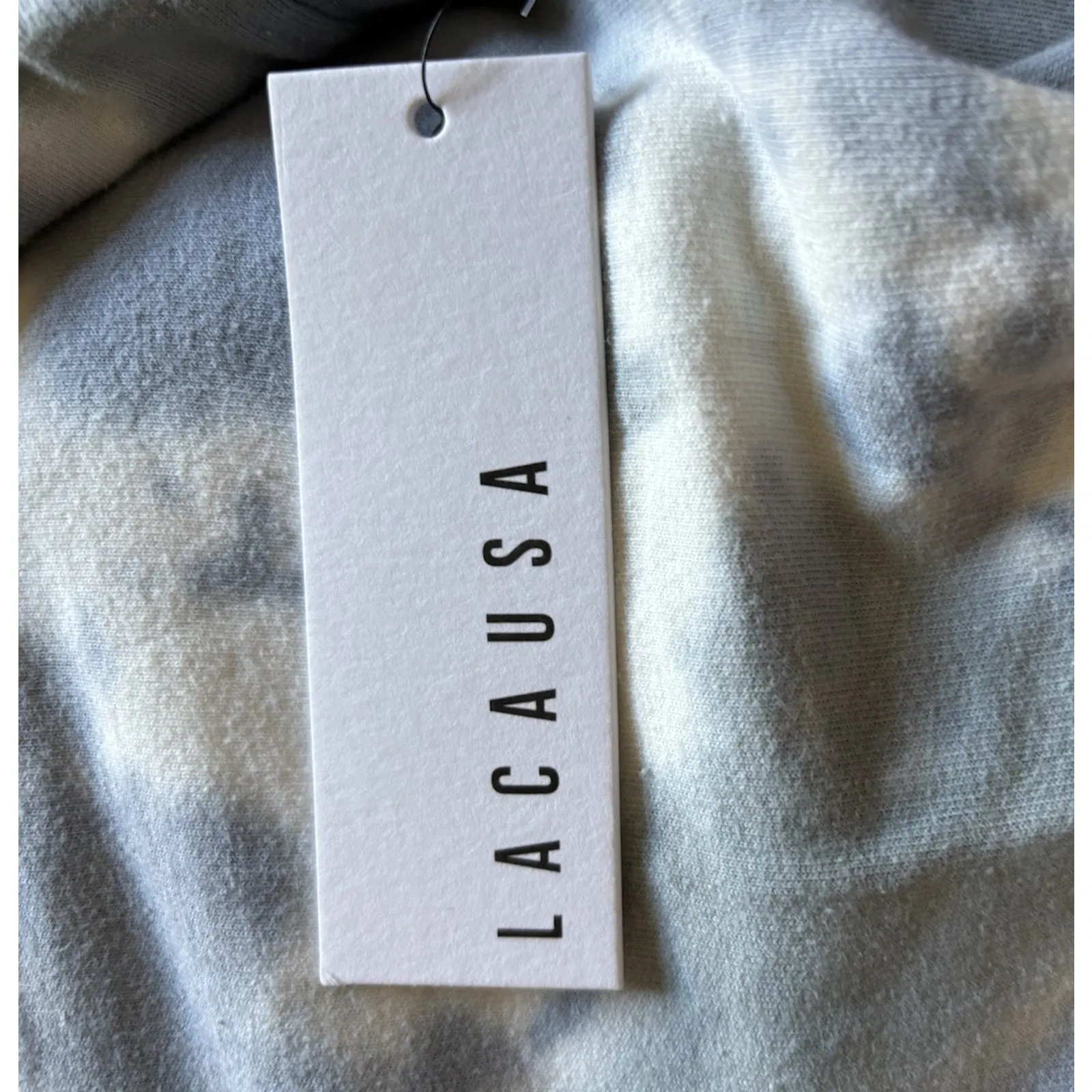 Lacausa Sweatshirt Size Medium Warrior Crew Neck Cotton Blue White Oversized NWT - Image 4