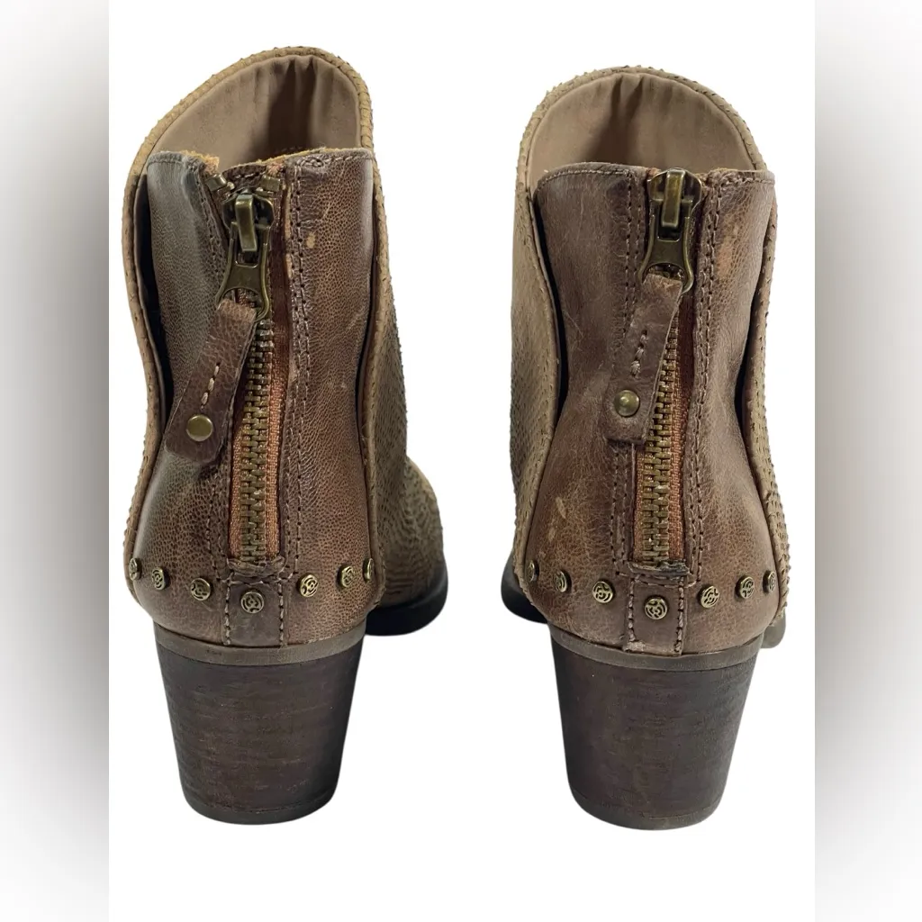 OTBT Compass Booties Size 6.5 | Taupe Leather Western Boho Ankle Boots - Image 3