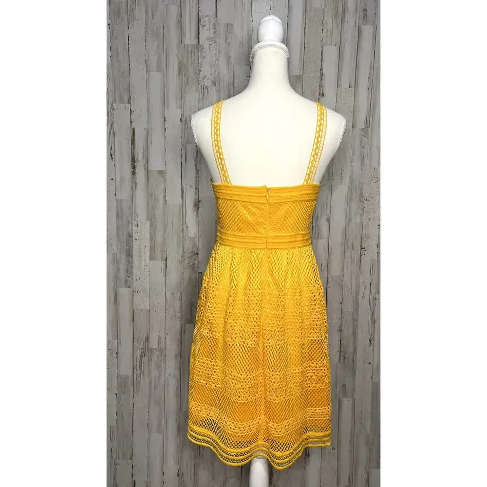 NWT Tahari Women's Fit & Flare Dress Size 4 Orange Sleeveless‎ Party Short - Image 4