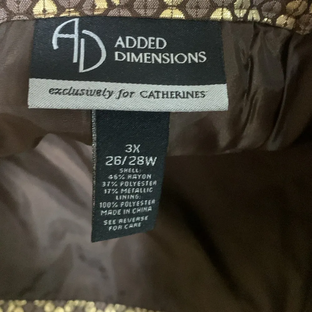 Catherines Added Dimensions NWT blazer & skirt set woman plus size 3X 26/28 Brown - Image 6