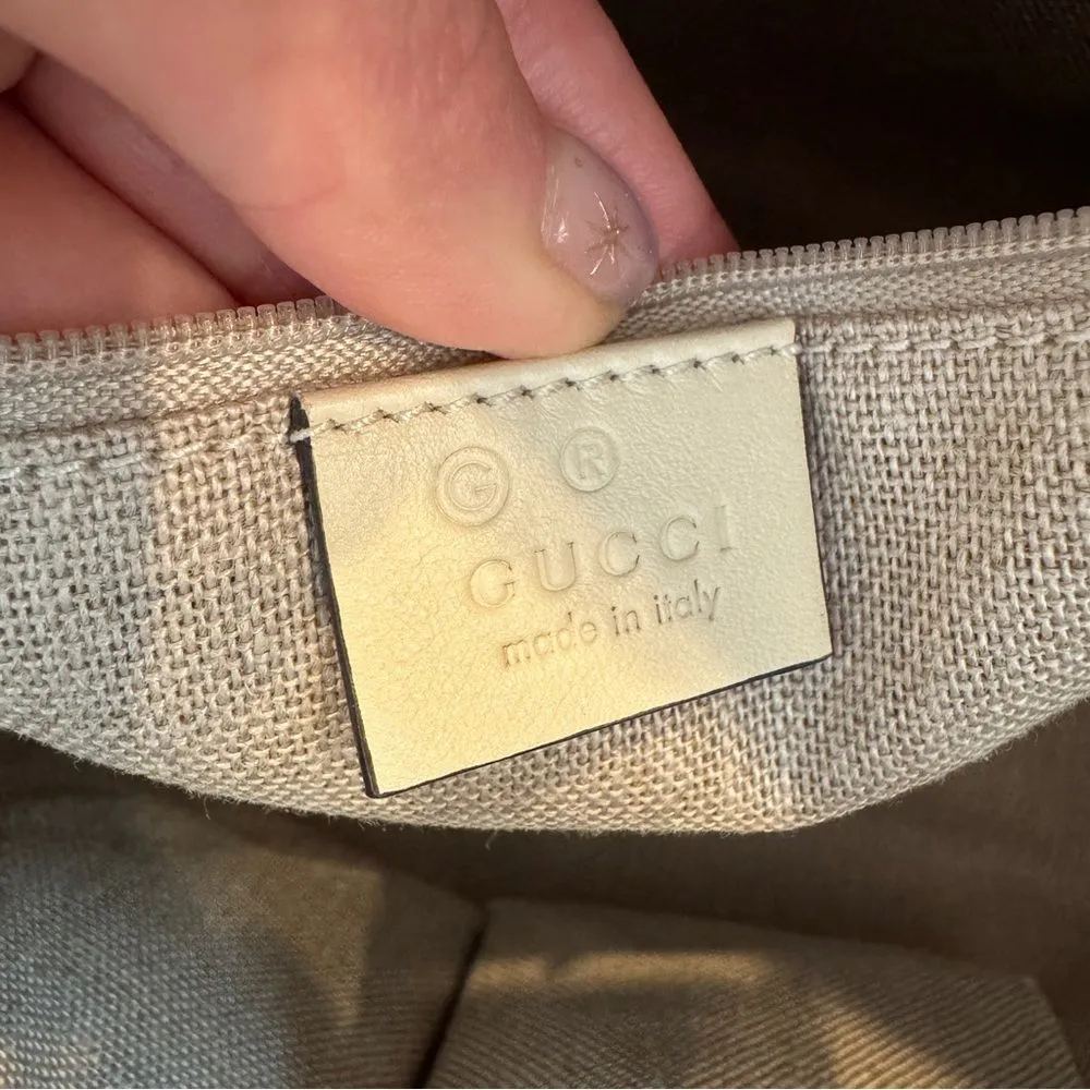 Gucci Microguccissima Logo Leather Tote - Beige - Image 3