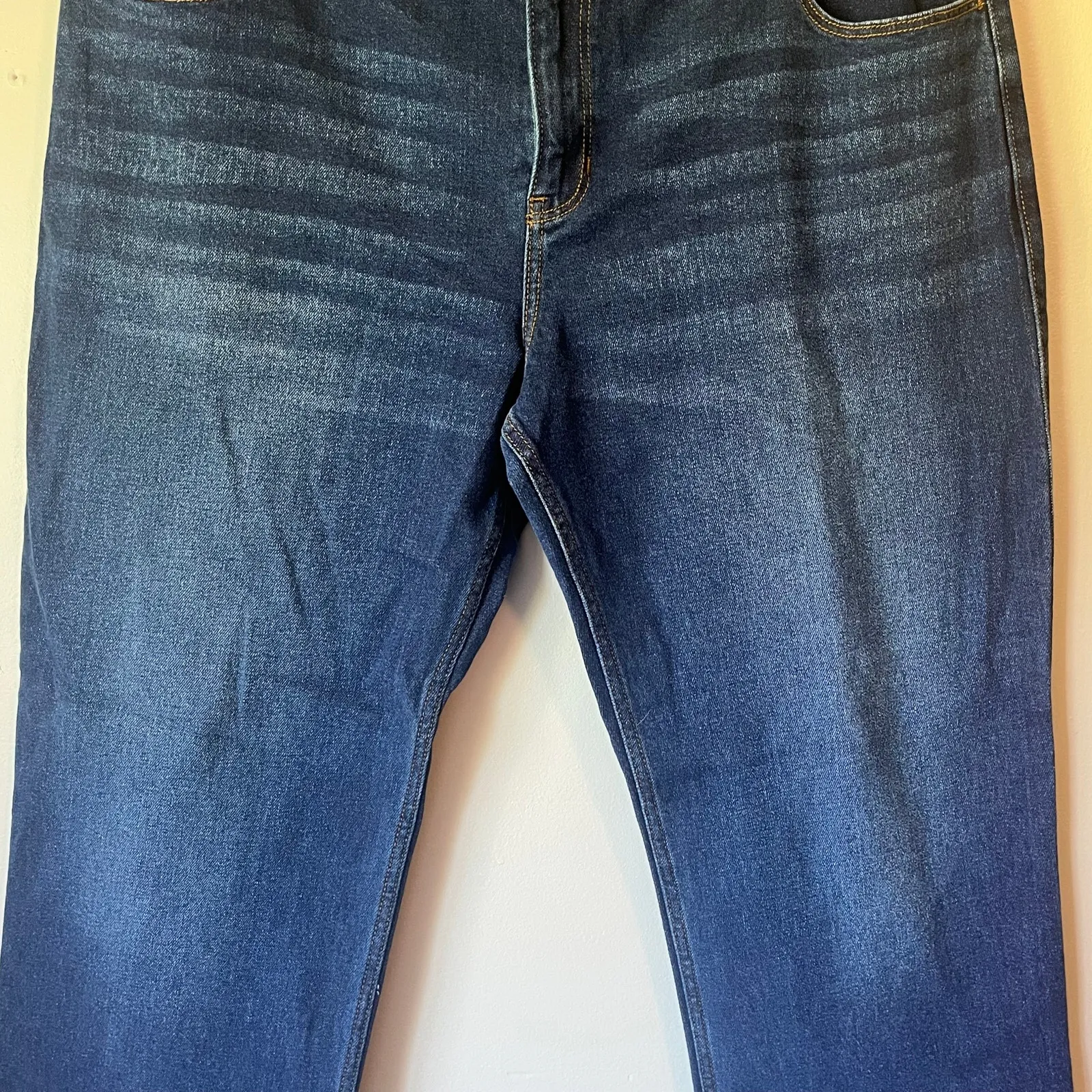 NWT! Hollister Dark Wash Low-Rise Dad Jean Outer Ankle Slit Size 19R W34 L31 - Image 9