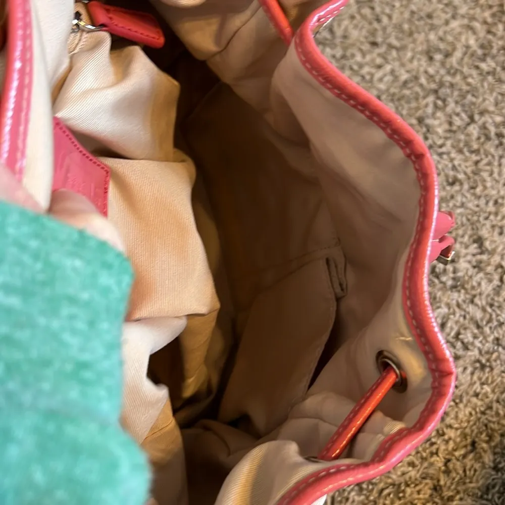 Coach Signature Stripe F21928 Backpack In Tan And Poppy Orange - Image 7