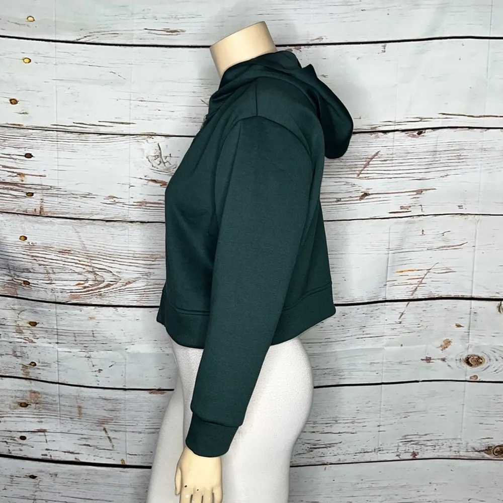 A New Day NWT Size XL Dark Green Zip Front Crop Hoodie Jacket - Image 3