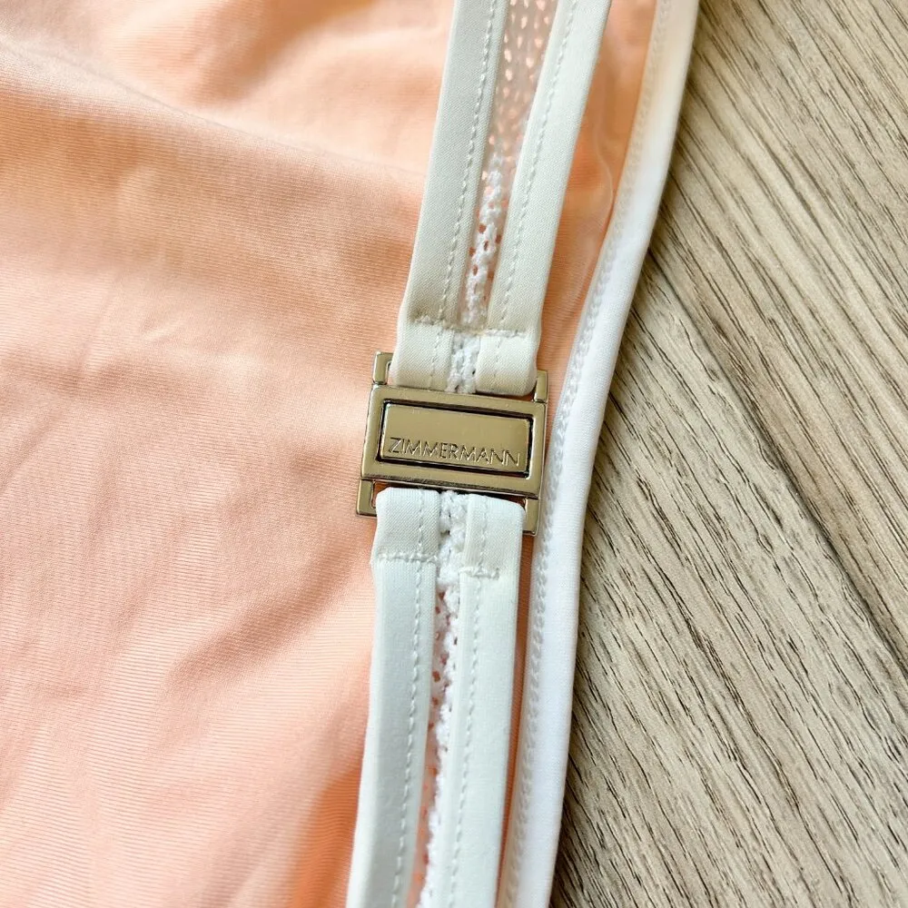 Zimmermann Triangle Halter Mesh Geometric Print Bikini Top Size 0 - Image 4