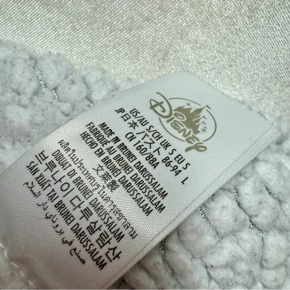 Walt Disney World Full Zip Sherpa Lined Hoodie Sweatshirt Grey Gray Small S - Image 8