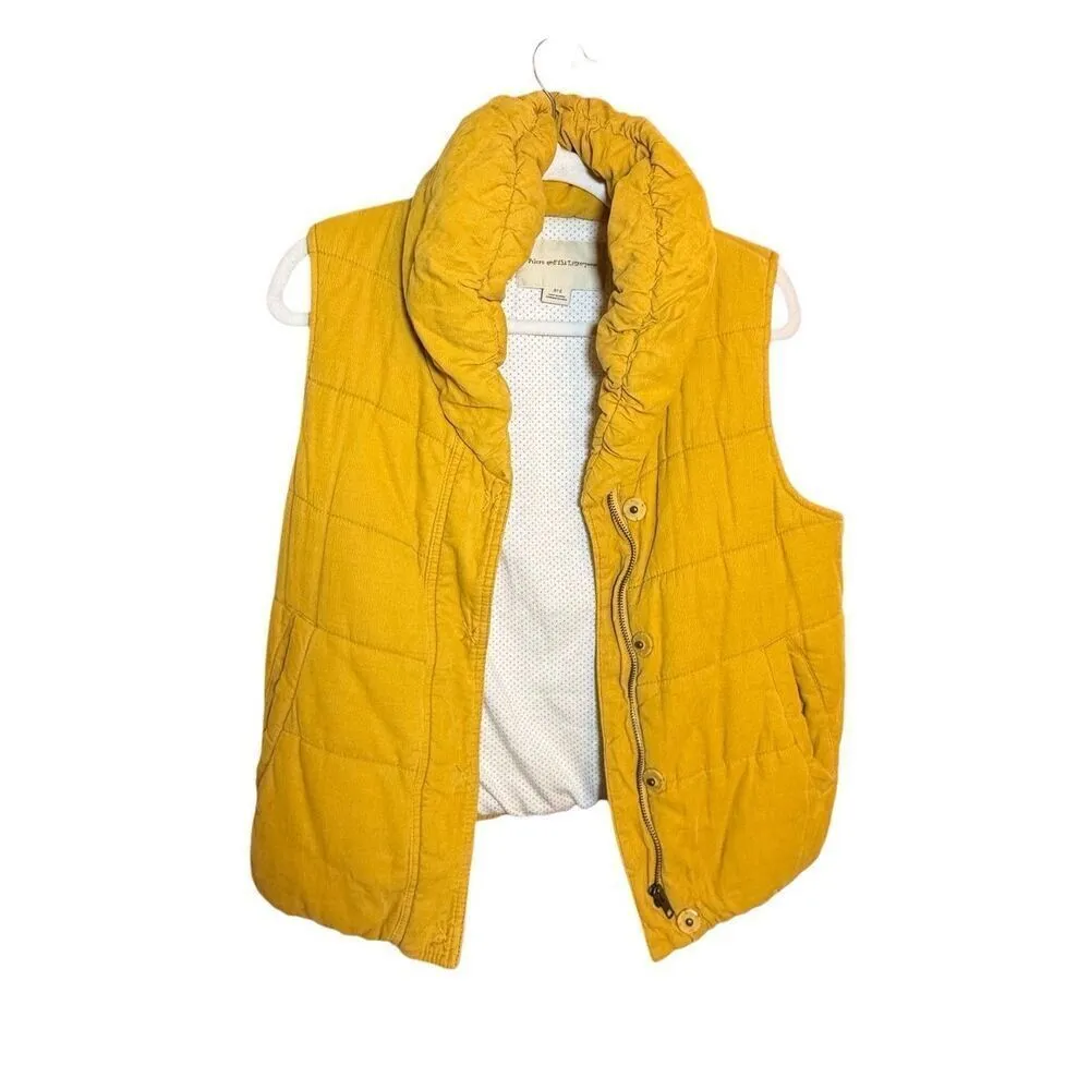 Anthropologie Pilcro and the Letterpress Puffy Quilted Mustard Yellow Vest Zip-u - Image 11