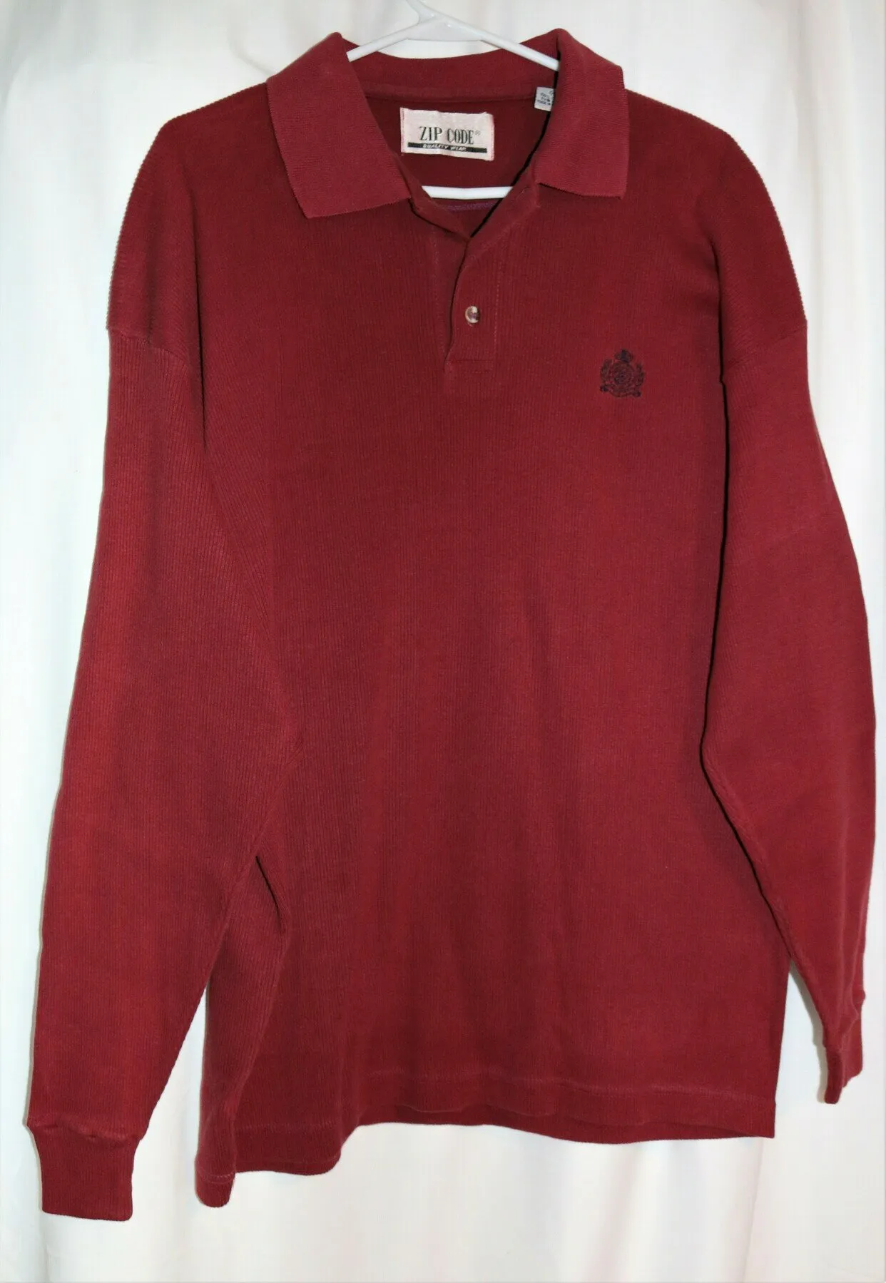 Vintage Red Knit Sweater Collared Shirt - Image 7