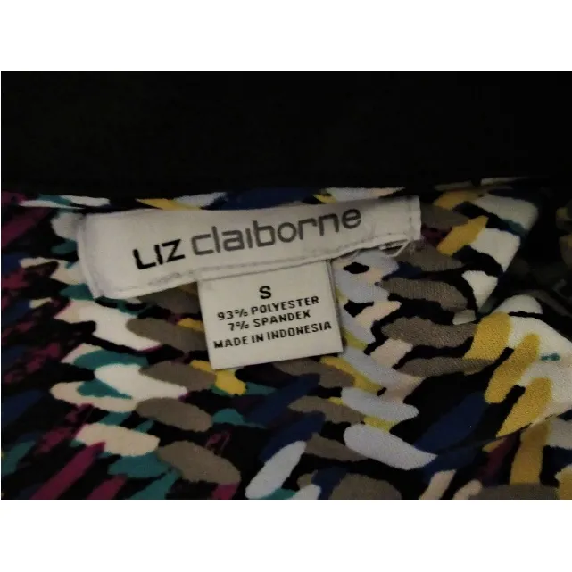 Liz Claiborne Size Small NWT Stretch Collared Button Up Colorful Printed Dress - Image 9