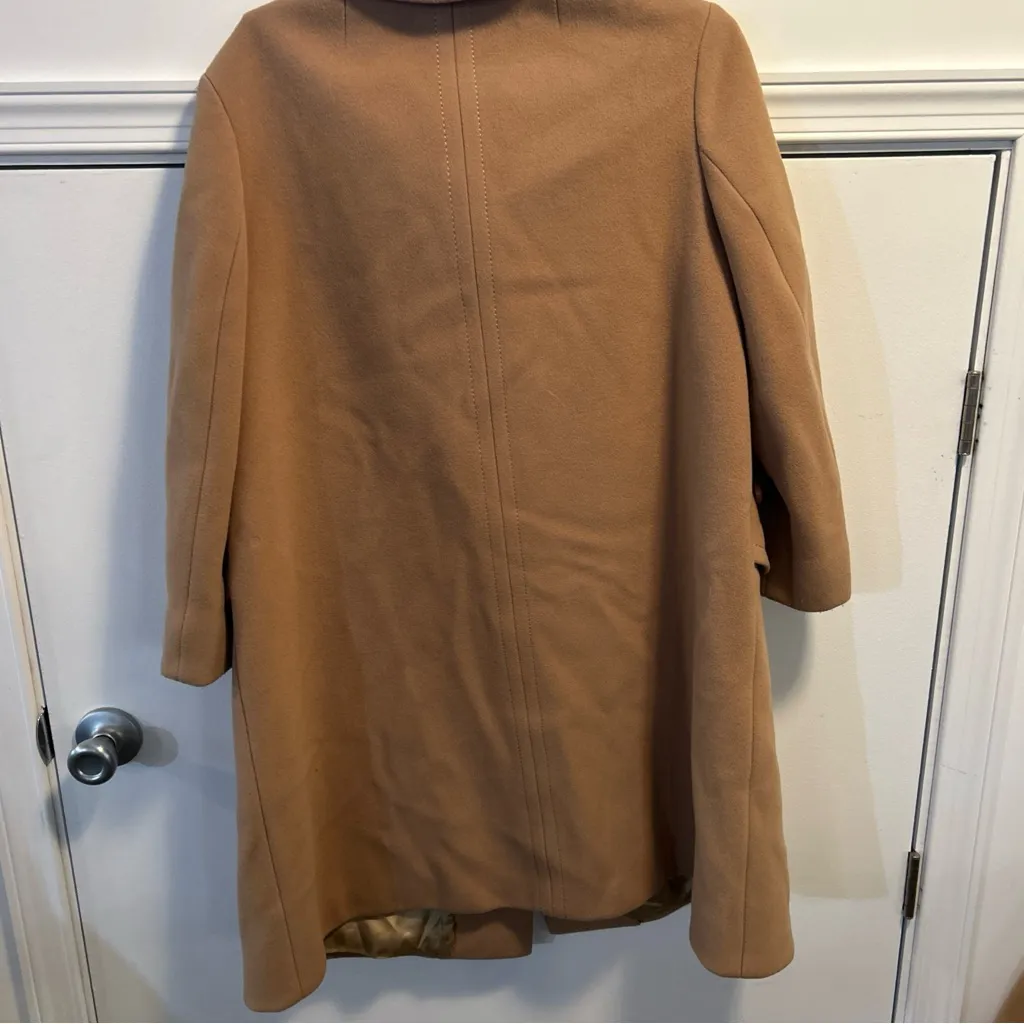 Vintage Womens Joseph Horne Co Tan Long Wool Coat Mid - Image 7