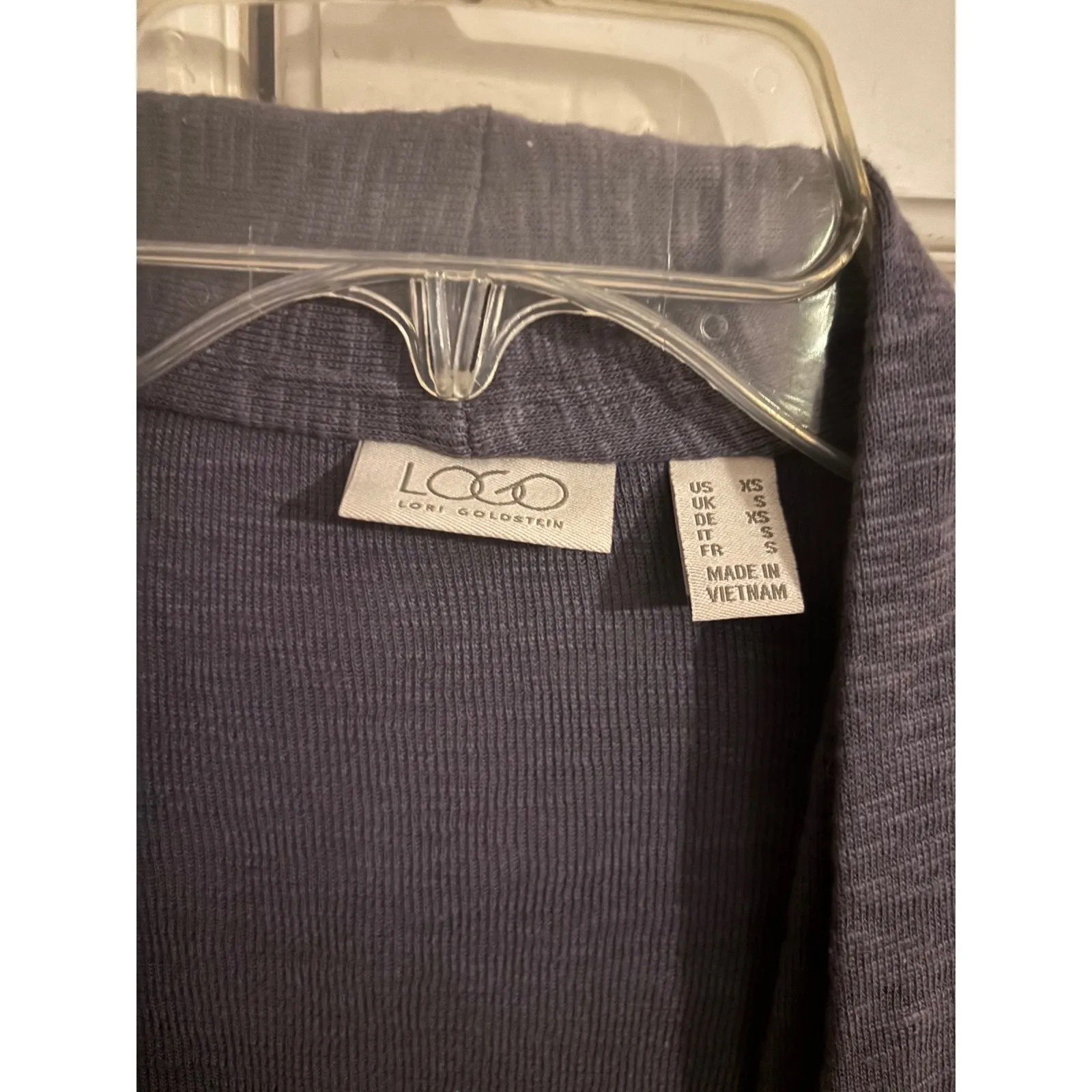 LOGO Cardigan Sweater Duster Gray Open Front Long Sleeve Women - Image 3