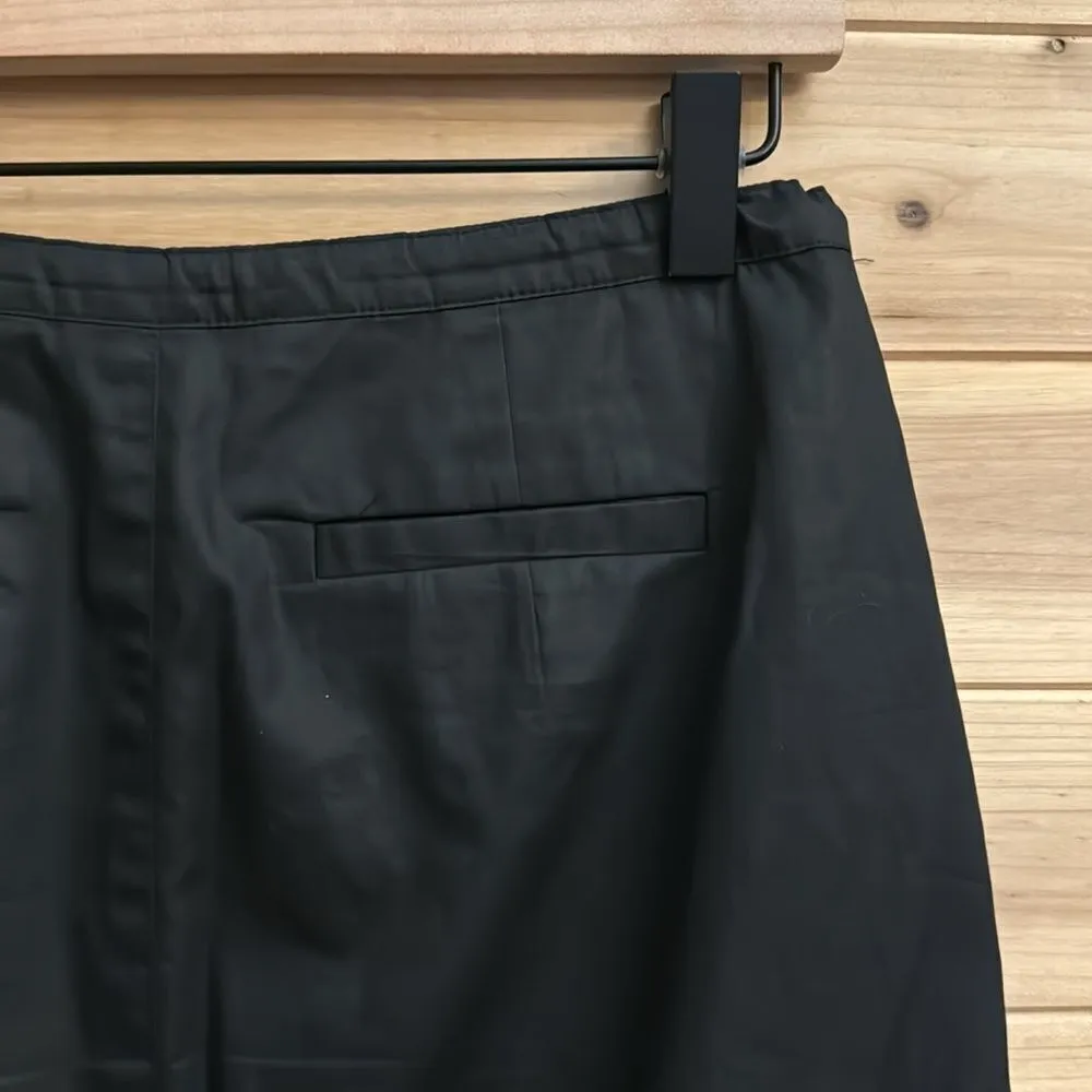 Vintage Guess Collection Size 2 Midi Length Side Tie Nylon Inside Slit Skirt Black - Image 8