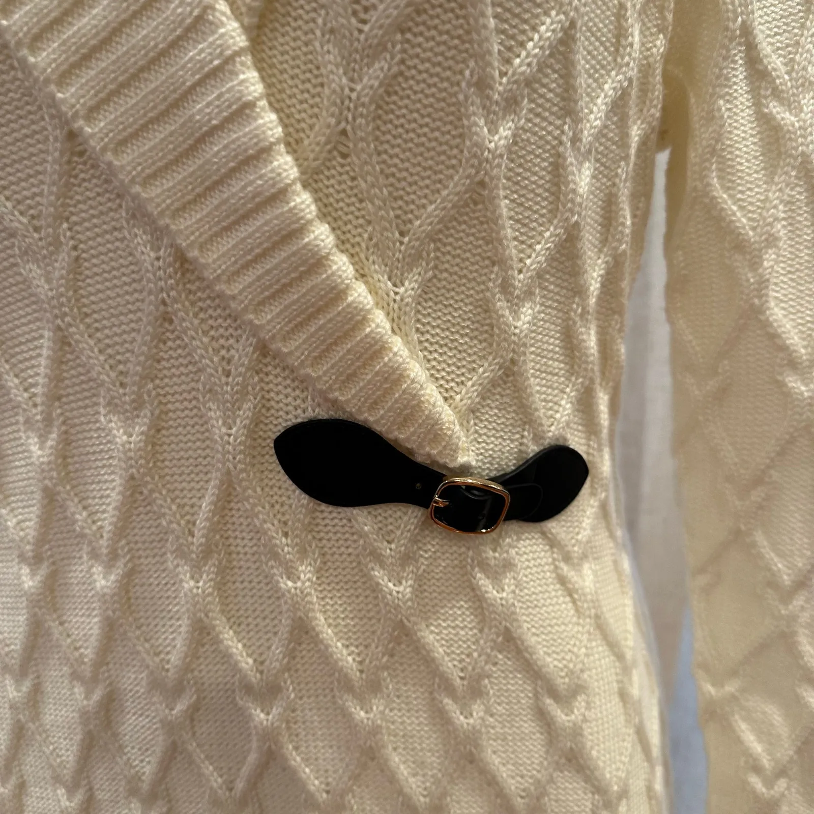 Calvin Klein Sweater Dress sz L Women's Cable Knit Dress Long Sleeve Thick Knit - Image 5