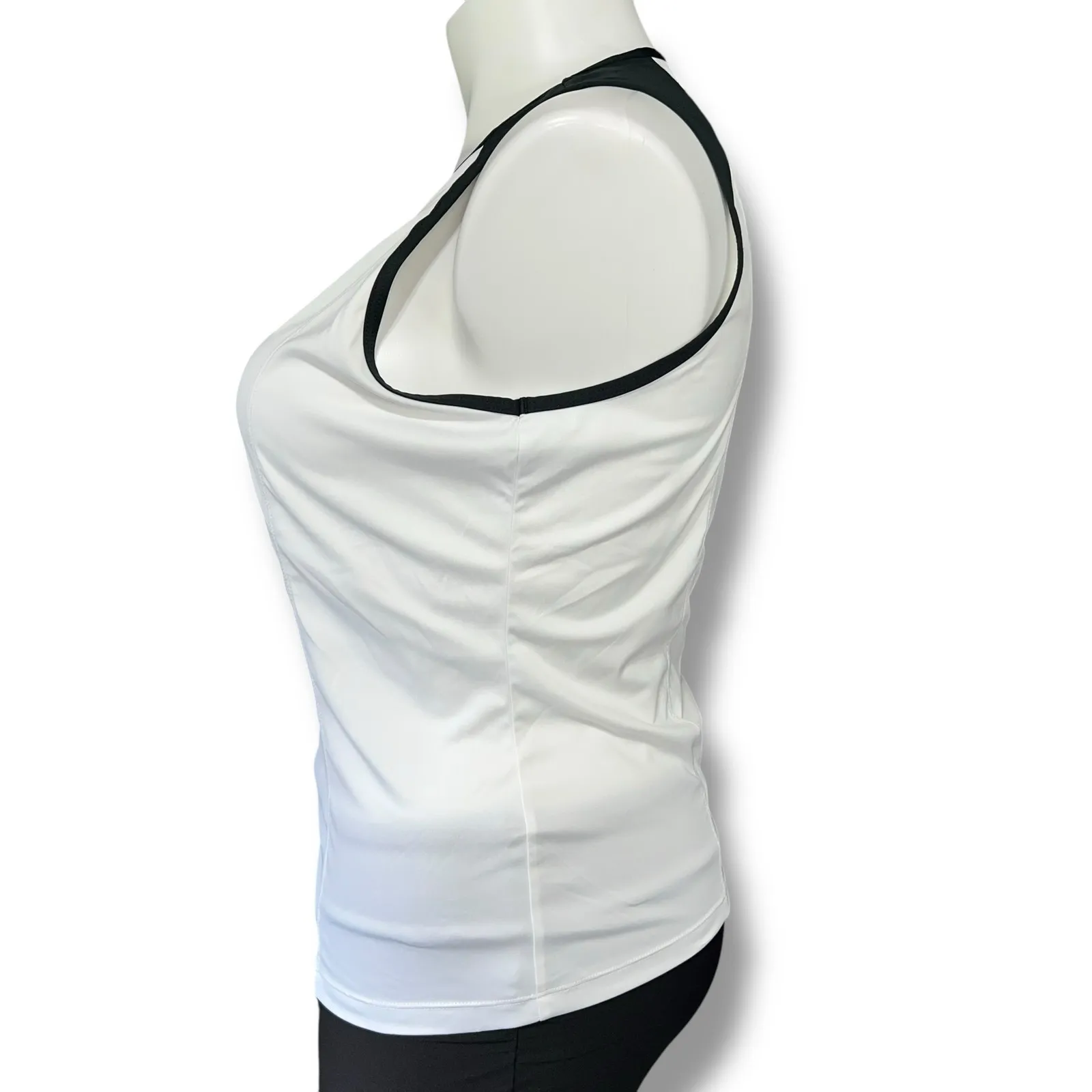Nike Performance Womens Athletic Tank Top Pullover Sleeveless White Black XL - Image 5