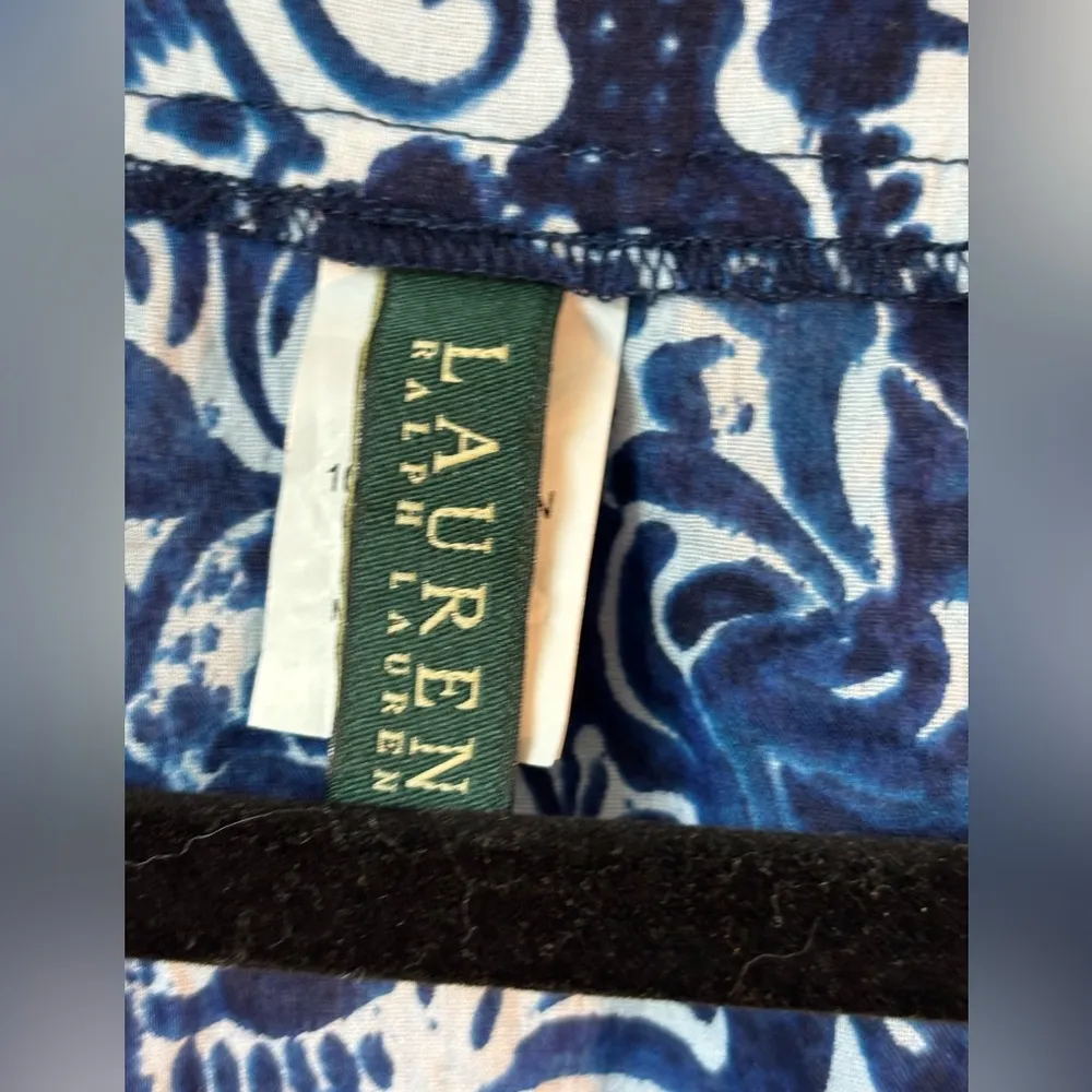 Lauren Ralph Lauren Women Floral Swimwear Cover Up Sheer Blue White Size XL - Image 3