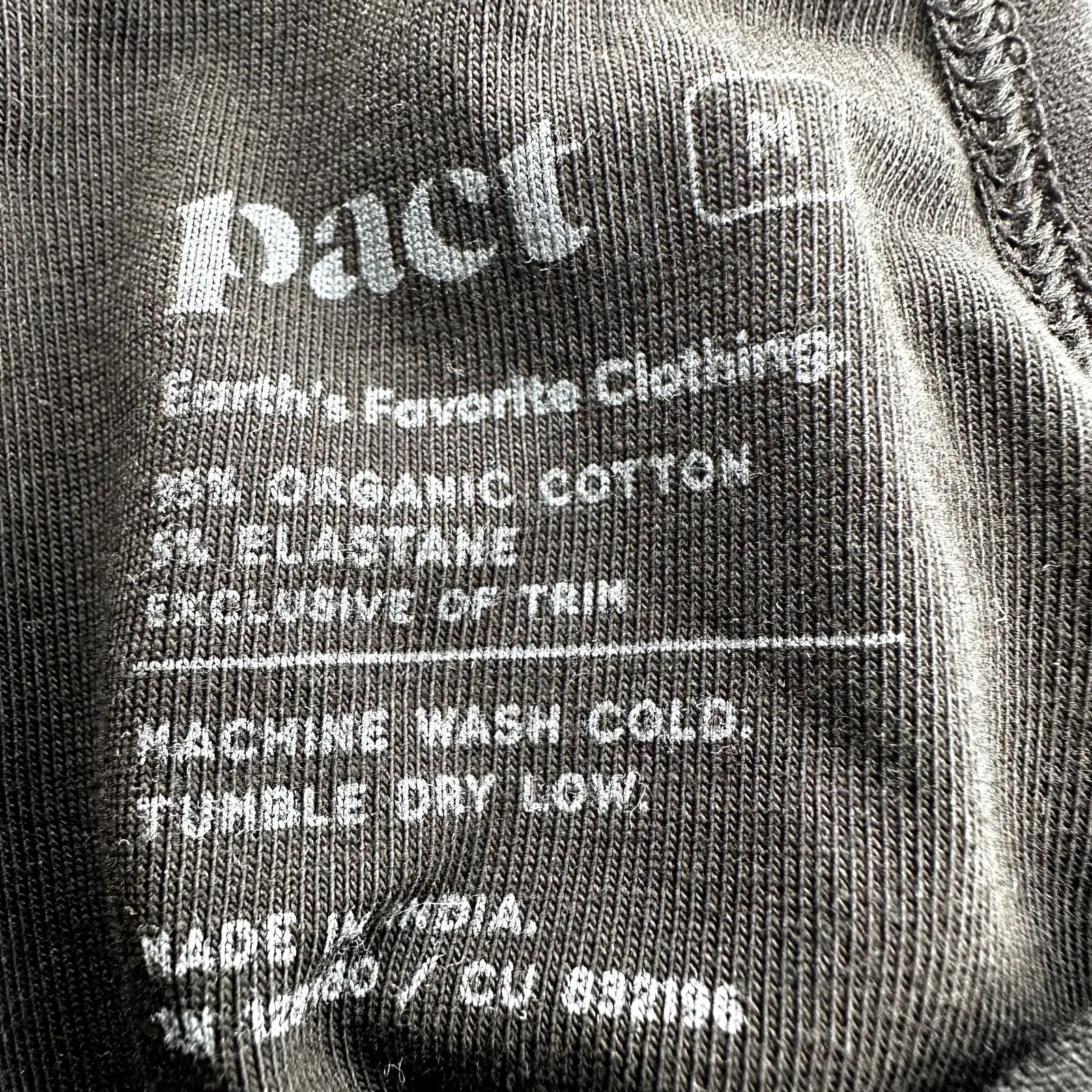 Pact Cool Stretch Lounge Jumpsuit Organic Cotton Cropped Wide Leg Black Medium - Image 3